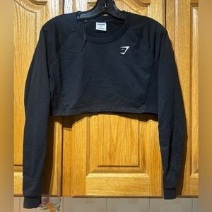 NWOT Gymshark Black Cropped Light Sweatshirt Women’s Small